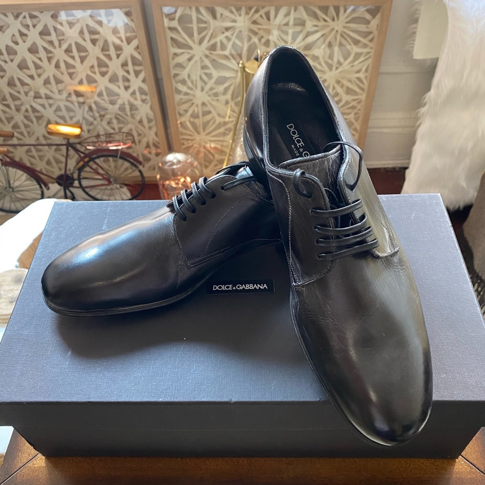 Men's black leather Dolce & Gabbana.